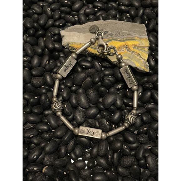 Vintage Sterling Silver Silpada Israel Dream Hope Joy Message Phrase Bracelet - Picture 8 of 8